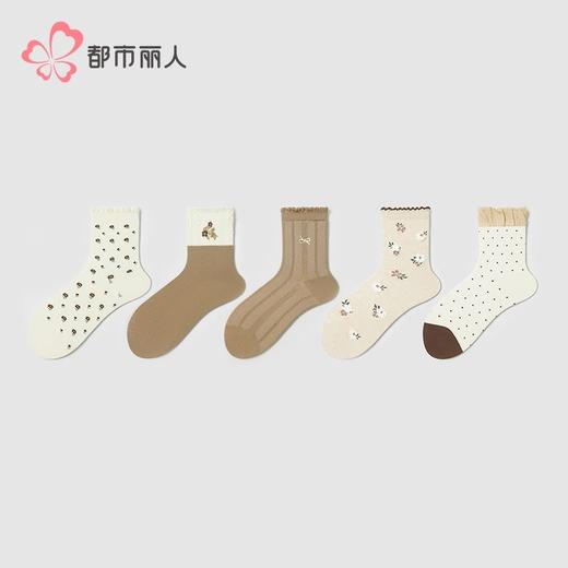 都市丽人袜子女士袜子精梳棉女袜子女中筒袜LCHDI5 商品图1