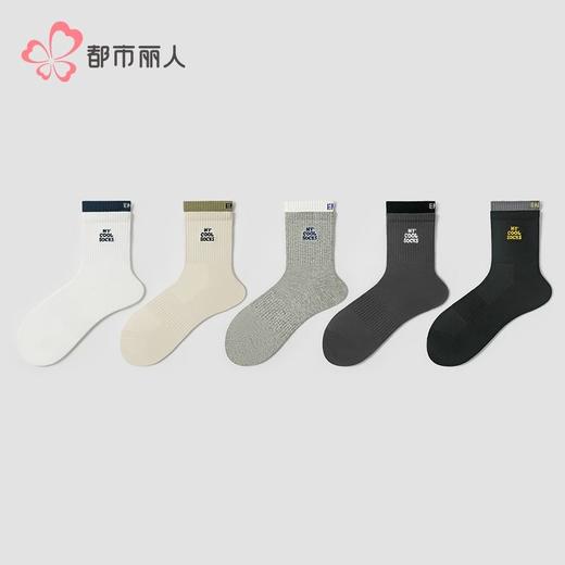 都市丽人袜子男士袜子精梳棉男袜子男士中筒袜FCHDE8 商品图1
