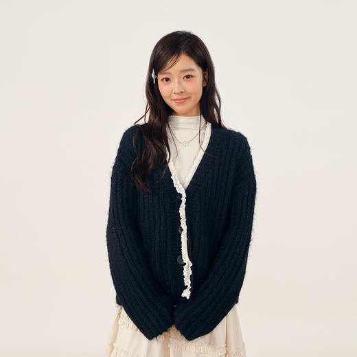 棒针蕾丝边羊驼开衫-纪念日百货门店同款166593344 商品图0