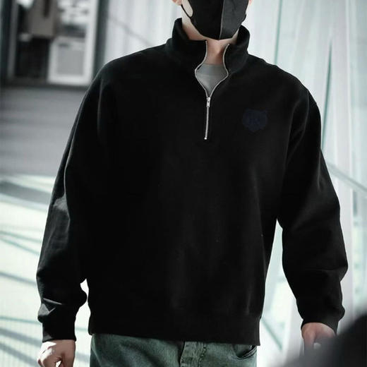 【320G重磅华棉 抗造耐洗 一眼显型】男士虎头半拉链卫衣 商品图5