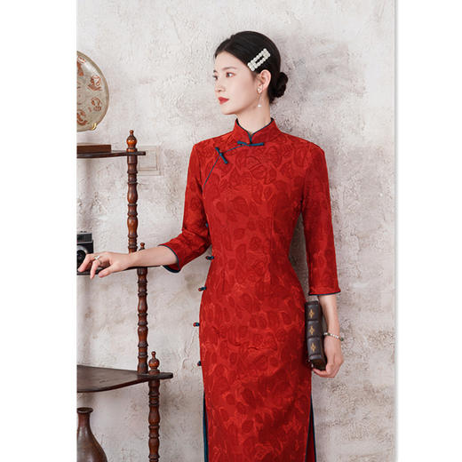 SKY 361828针织提花旗袍复古国风 商品图2