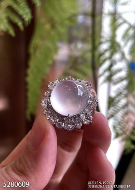 玻璃种蛋面戒指【5280609】具体价格微信咨询
