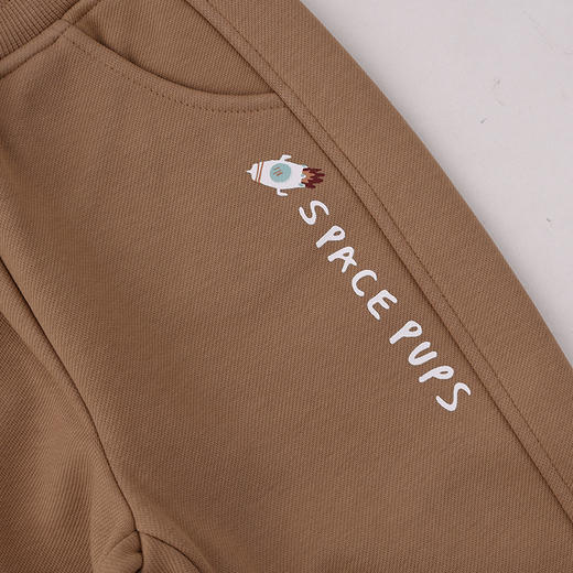 棉果果冬季新品男童卡其色涤丝纺复合绒保暖加厚针织加绒长裤M412200425756 商品图5