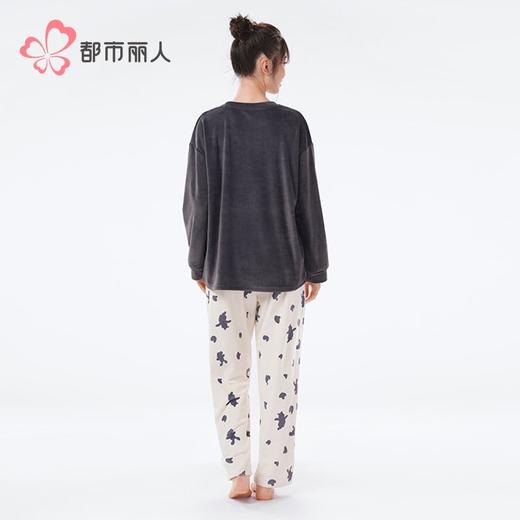 都市丽人睡衣海岛绒睡衣女士家居服长袖长裤海岛绒套装LHH2M6 商品图3