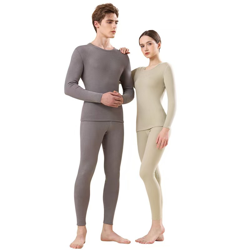 A类 亲肤羊毛保暖内衣套装 男女加厚ab面发热  男士打底 秋衣秋裤女秋冬