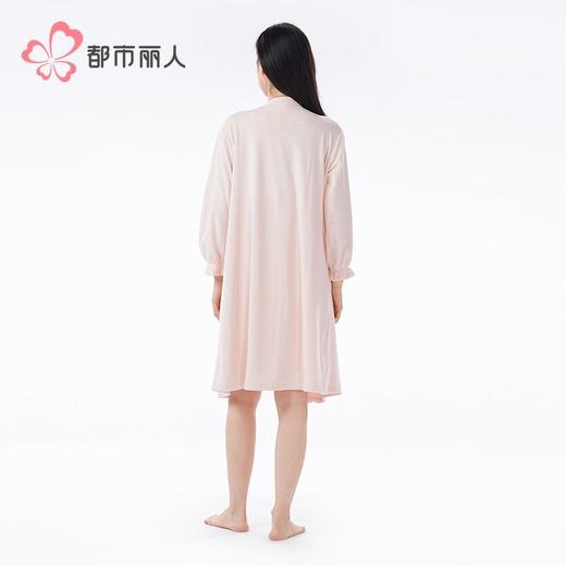 都市丽人睡衣海岛绒女士家居服吊带裙外袍海岛绒套装有胸垫LHH4A8 商品图4