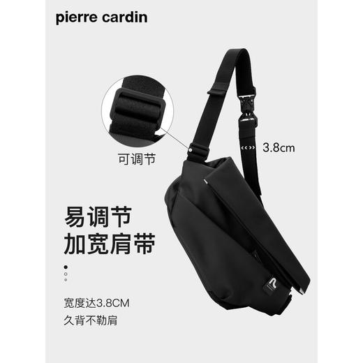 皮尔卡丹男包休闲简约男士单肩斜挎包 黑色 J2U132-010703A 商品图6