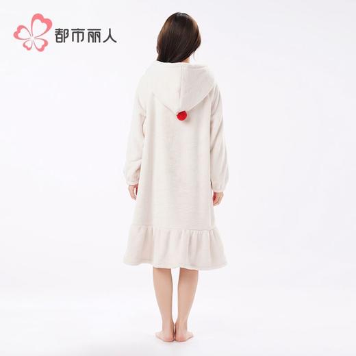 都市丽人睡衣女士睡衣美舒绒睡衣女士家居服法兰绒单件袍LHH7B3 商品图3