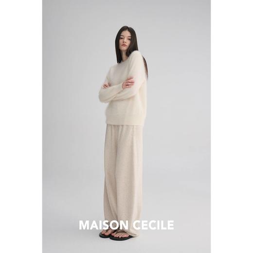MAISON CECILE 两色|秋冬羊毛软糯舒适设计彩点休闲运动抽绳卫裤 商品图3