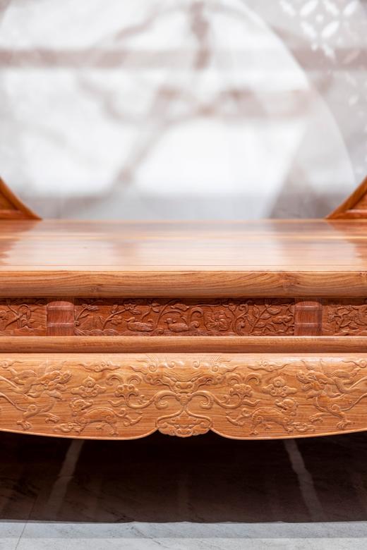 红桥红  家具严选  缅甸花梨(大果紫檀）  【故宫款 海棠纹双月洞门 架子床】 商品图6