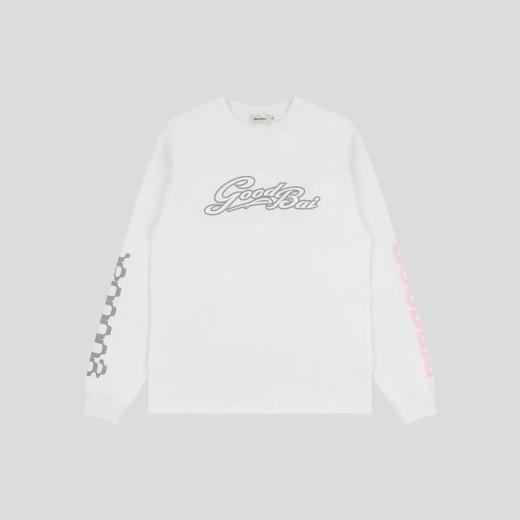 GOODBAI 圆领组合logo印花做旧洗褪长袖T恤 商品图1