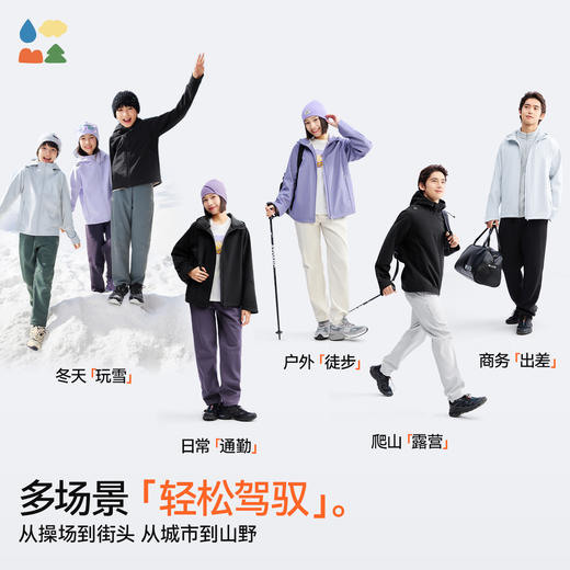 【全家连帽软壳外套】森林棠25冬季新款户外防风防泼水亲子款保暖外套81353158 商品图4