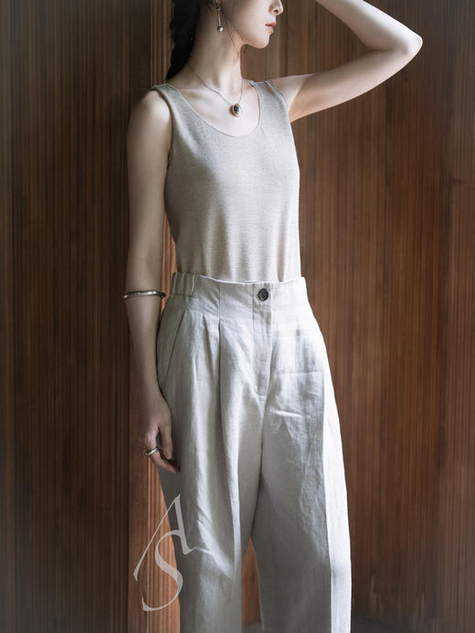 Jai  沙色/丛林绿细闪米娅无袖上衣 商品图0