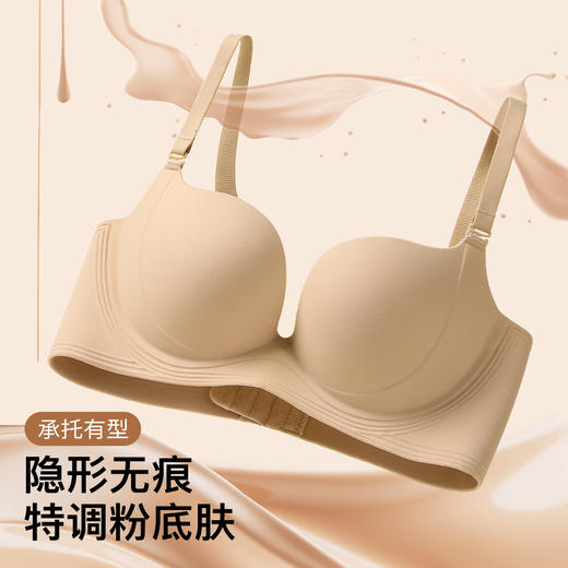 【聚拢承托防下垂】内衣女隐形无痕舒适有型无钢圈侧收提拉文胸罩醉落诗意 商品图0