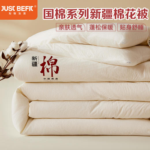 【品牌直发】加倍生活 国棉系列新疆棉花被 真棉花、带检测口 春秋被/冬被/加厚冬被 1.5m/2.0m/2.2m被芯 商品图0