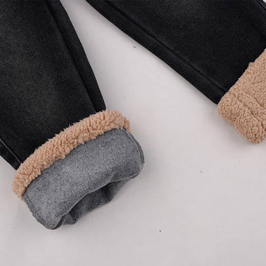 棉果果冬季新品女童牛仔抓绒保暖抓绒牛仔裤M422200425742 商品图5