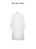 HIDEMI 不易皱清透极简大廓形oversize宽松剪刀领长款衬衫连衣裙 黑色/白色 商品缩略图4