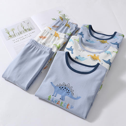 100-170莱卡棉大男童内衣套装秋冬儿童秋衣秋裤套装 商品图1