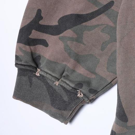 SDSA男士秋冬新款痞帅男装复古迷彩磨破圆领卫衣百搭宽松潮流上衣 商品图3