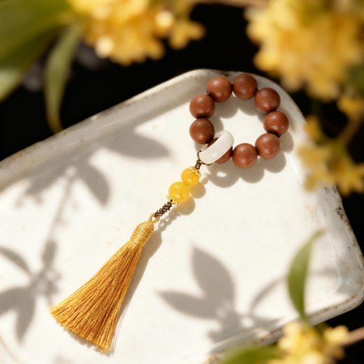 热卖！美哭了！戚龙珠 灵珠富贵双全系列合香珠手串 黄玛瑙+六种香材 非遗工艺 商品图5