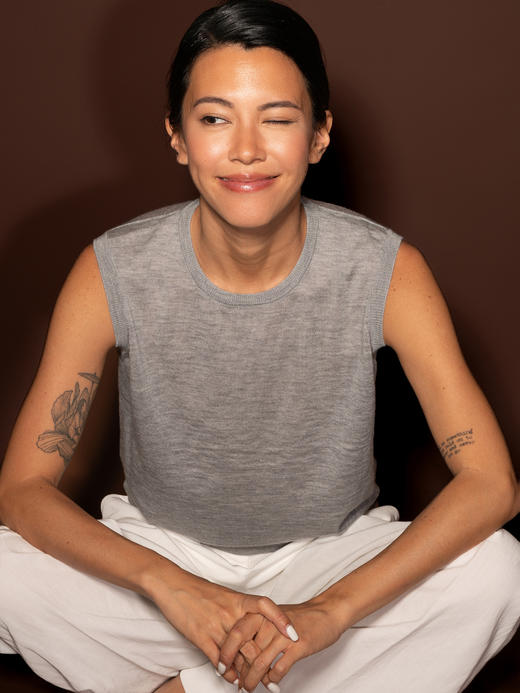 Puree｜#1981 Petite Vest 精纺羊绒背心 [  黄 / 灰 / 蓝 / 米粉 ] 商品图3