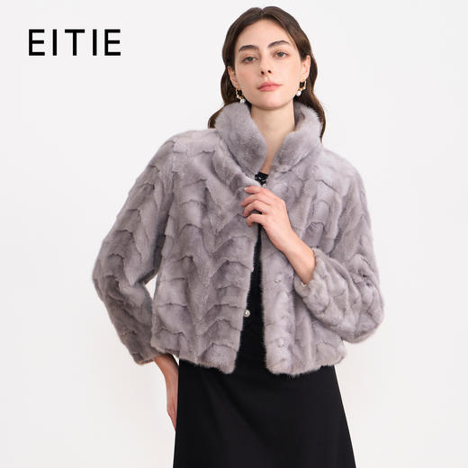 EITIE爱特爱时尚气质立领显瘦短款水貂毛皮草外套2025冬季新款D2593919X 商品图0
