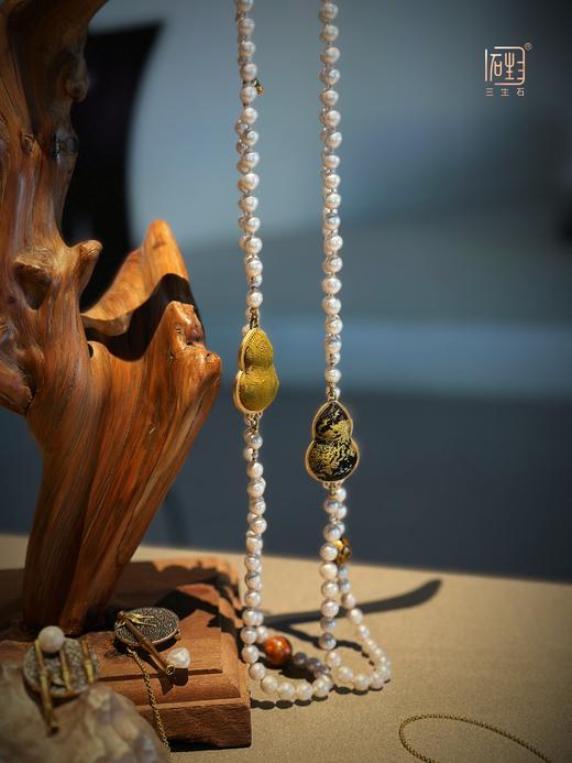 非遗宋锦葫芦大漆珠国风珍珠多用链 商品图7
