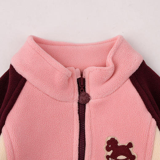 棉果果冬季新品女童奥利绒保暖加绒拼色双面绒外套M422100425732 商品图2