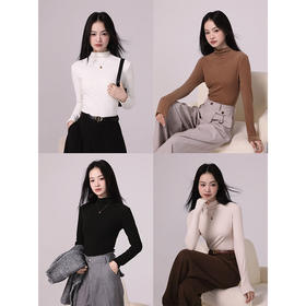 冬季百搭基础款中领打底衫女纪念日百货门店同款164248011