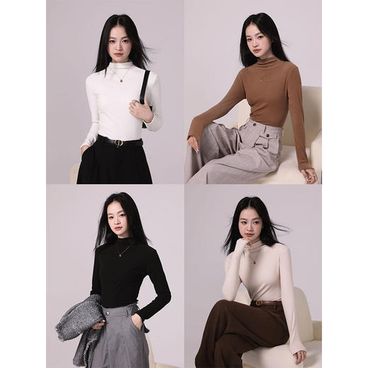 冬季百搭基础款中领打底衫女纪念日百货门店同款164248011 商品图0