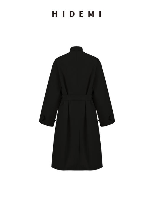 HIDEMI极简西装翻领形经典款风衣 黑色/米白色 商品图8