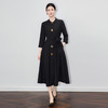 「高货wl」全新升级【铂金会员404/天猫539/差价135】(92307)洛诗琳复古老钱风连衣裙2025秋季立体扣收腰系带大摆裙 商品缩略图1