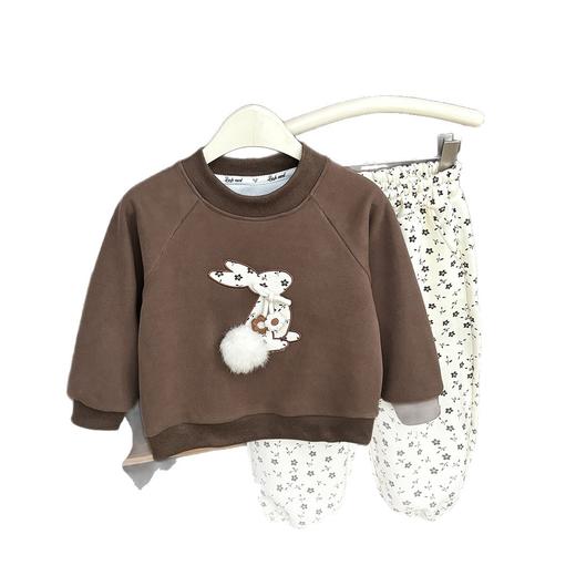 女童秋装洋气长袖卫衣2025新款儿童宝宝休闲百搭刺绣小兔兔上耐用 商品图4