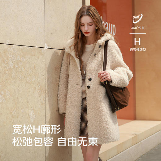 【可机洗懒人皮草】三彩2025冬季新款连帽毛毛外套中长宽松M 商品图2