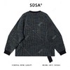 55232SDSA秋冬新款痞帅男装美式撞色不规则设计圆领针织卫衣宽松百搭 商品缩略图5