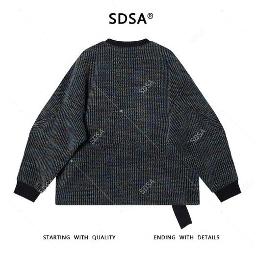 55232SDSA秋冬新款痞帅男装美式撞色不规则设计圆领针织卫衣宽松百搭 商品图5