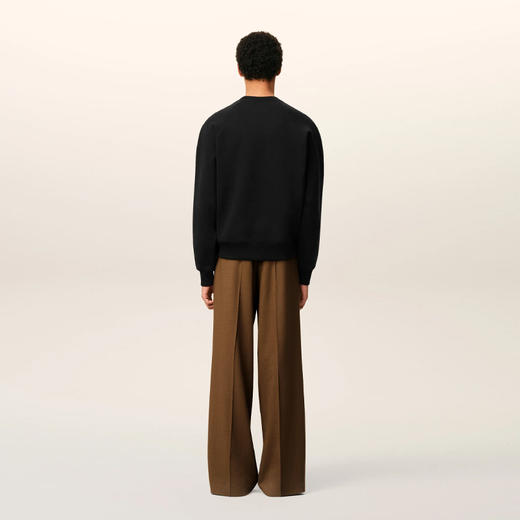 AMI 男女同款心形徽标嵌花刺绣棉质长袖卫衣 黑色 USW771 747 001 商品图2