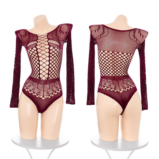 霏慕 辣妹风镂空提花连体网衣7565 情趣内衣性感诱惑 商品图9