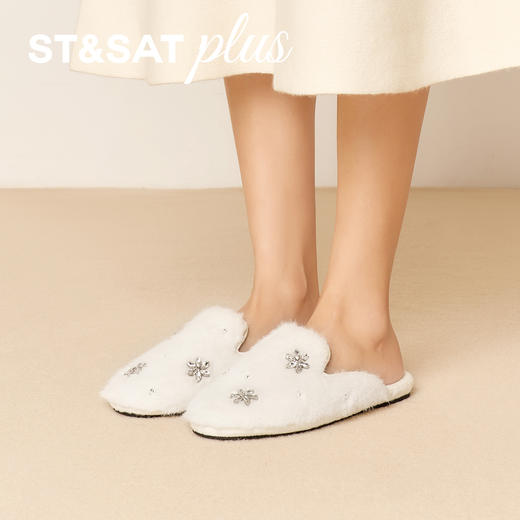 【微醺系列】星期六精致时尚珍珠毛绒穆勒拖SSD4114159 商品图4