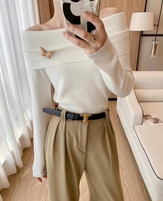 进出专柜小香经典镂空扣腰带 头层双面牛皮精致腰带 商品图0