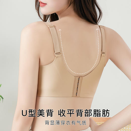 【大码聚拢防垂】无痕舒适按摩杯薄杯内衣女侧收副乳美背文胸669栀璃芳菲 商品图4