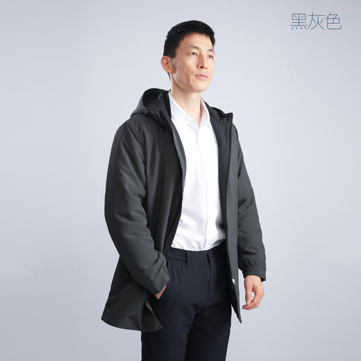 单导动态®C80长款连帽棉服商务防泼溅动态保暖防风抗静电冬外套 商品图4