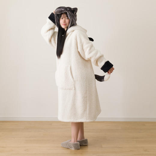 秋冬保暖加厚吸湿发热家居服带宠物口袋 披着羊皮的狼 商品图3