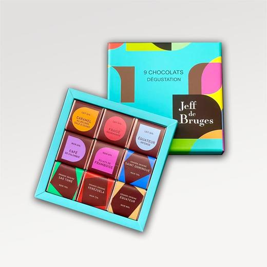 法国Jeff de Bruges法式九种风味小黑巧薄片巧克力（9片装）*4盒/6盒/8盒 商品图3