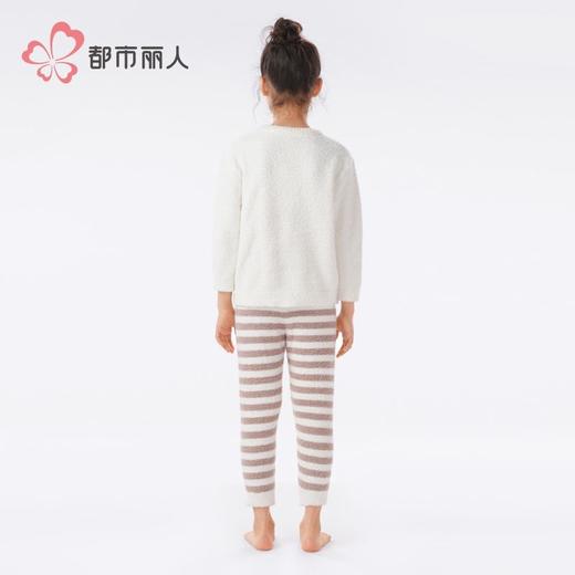 都市丽人睡衣女童半边绒儿童家居服长袖长裤童装法兰绒套装JHH9D6 商品图3