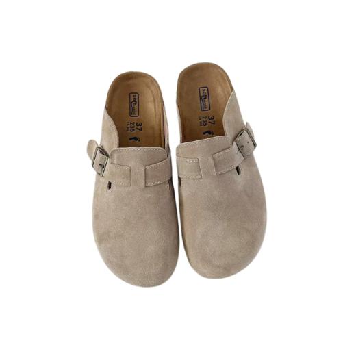 真皮勃肯鞋   厚底拖鞋   女2025春秋新款   外穿博肯半拖 商品图0