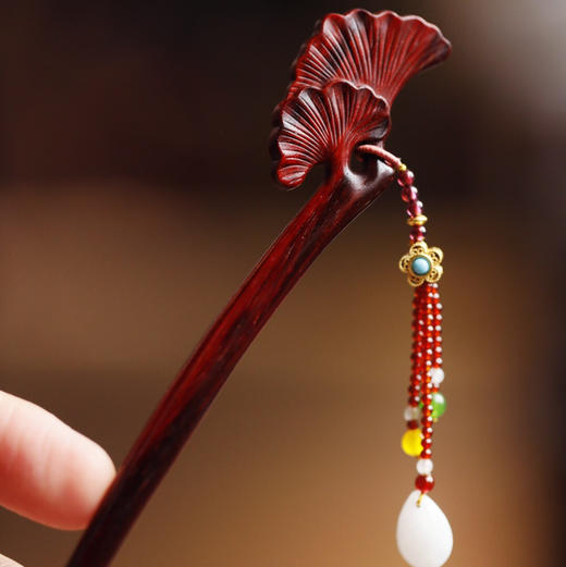 【青山特惠】小叶紫檀【银杏】发簪 s25 商品图1