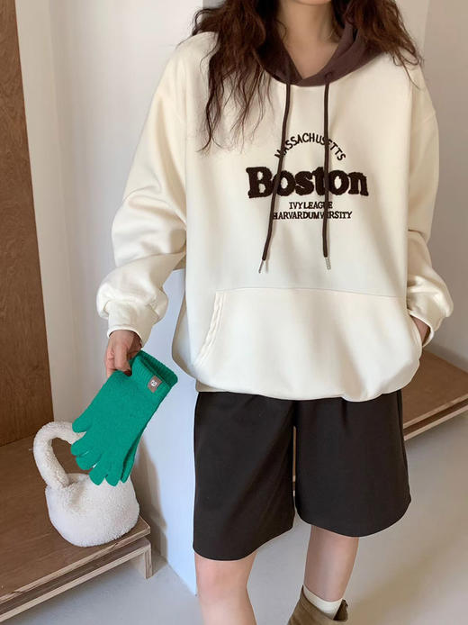 GZ毛巾绣字母撞色连帽卫衣(LH)(LD)-纪念日百货167096841 商品图6