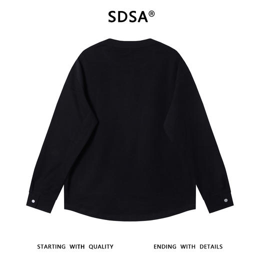 SDSA男士秋冬新款痞帅男装韩版极简风纯色圆领卫衣百搭宽松上衣 商品图4
