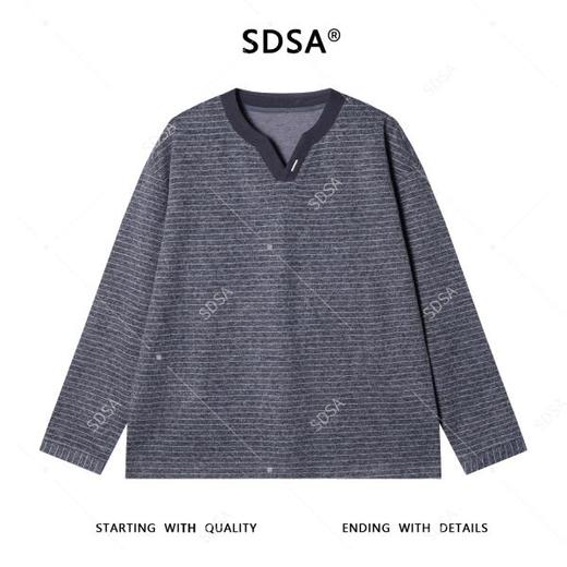 53111SDSA男士秋冬新款痞帅男装拼接撞色条纹领卫衣百搭时尚套头上衣 商品图1